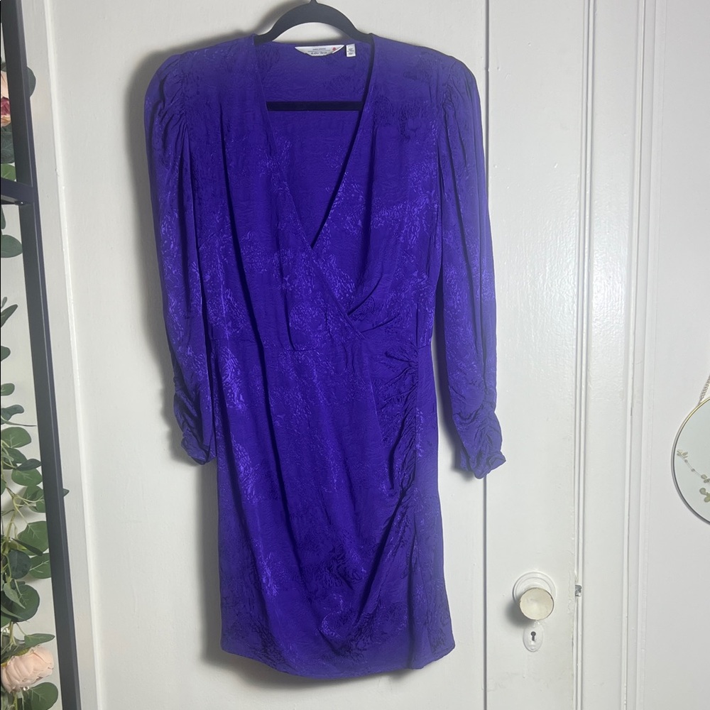 Paris Atelier & Other Stories Royal Purple Leopard Jacquard Dress.